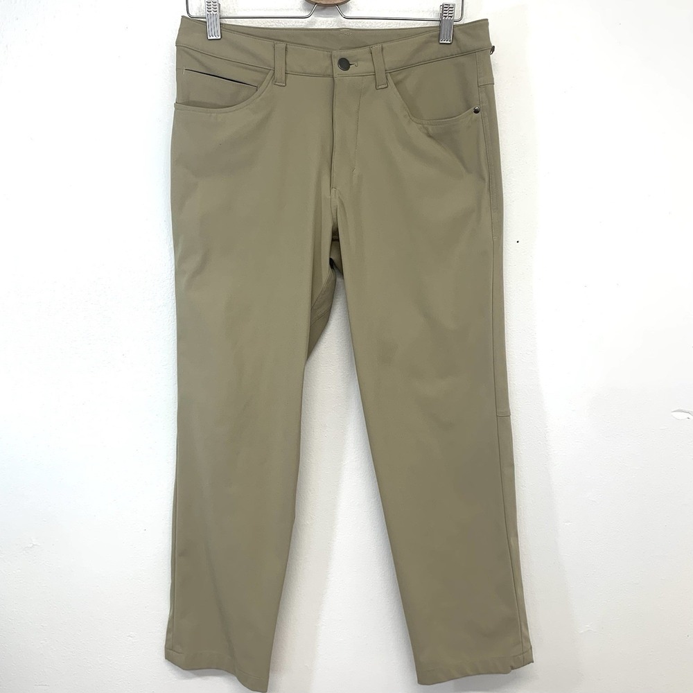 Lulu Lemon Mens Pants 30 Neutral Stretch Pockets Straight  SHORT INSEAM 26"